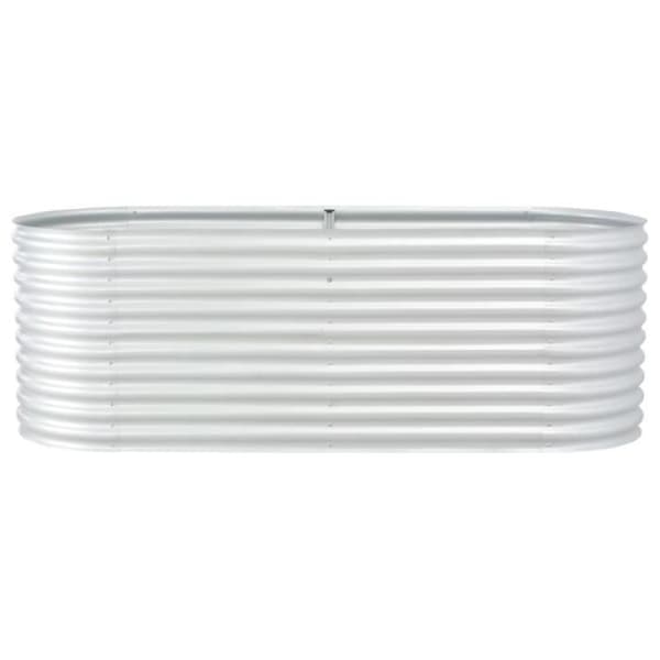 Planteringskärl - vidaXL - 240x80x81 cm - Galvaniserat stål - Silver - Rektangulär