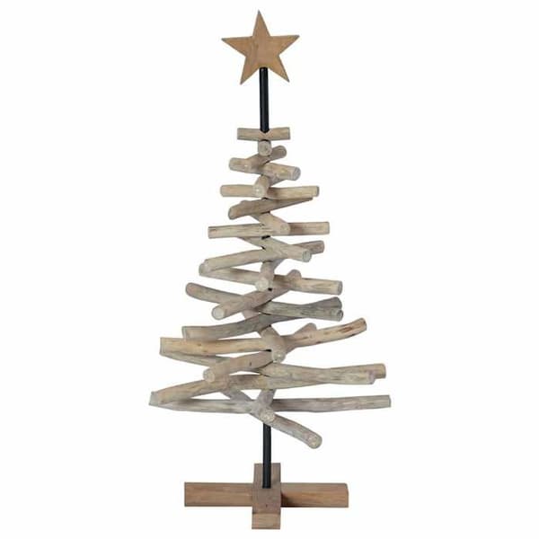 vidaXL Julgran Brun 90 cm Massivt teakträ 42017948
