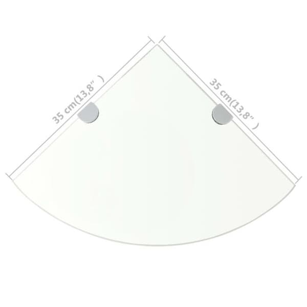 Krokhylla - vidaXL - Transparent Glas - 35 x 35 cm - Kromade stöder - 8 mm tjocklek