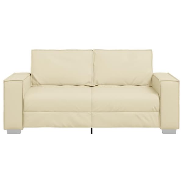 Soffa loveseat crème 140 cm i konstläder