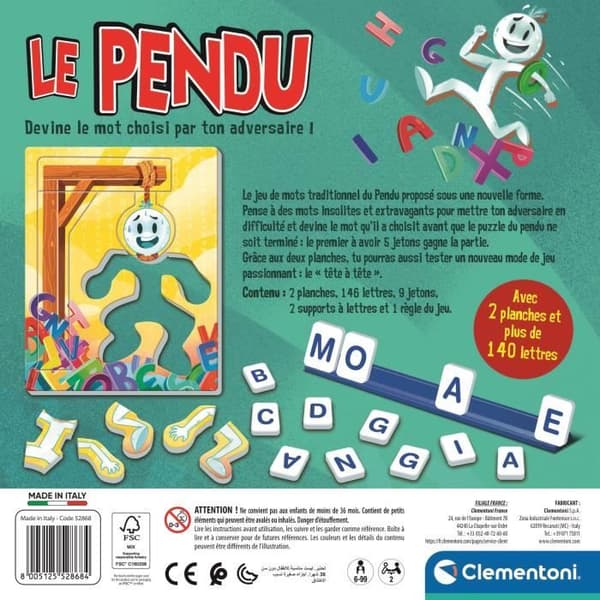 CLEMENTONI - Hänga gubbe, sällskapsspel
