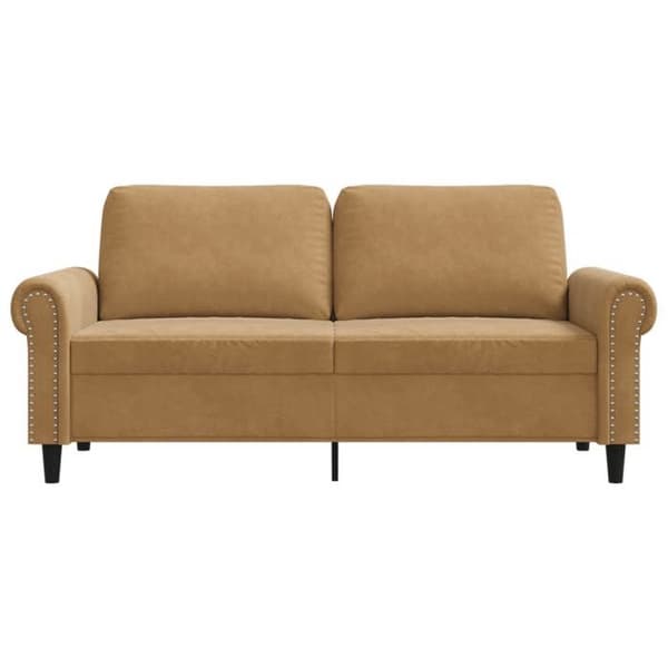 vidaXL Soffa 2-sits Brun 140 cm Sammet 359536