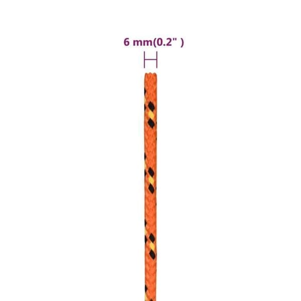 152657 vidaXL Båtlinor Orange 6 mm 100 m Polypropen