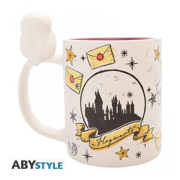 Mugg 3D - Harry Potter - Hedwig och Privet Drive - Vit - Rund - Barn
