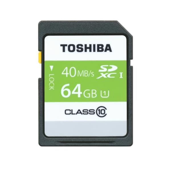 Toshiba SDXC UHS1, 64GB.