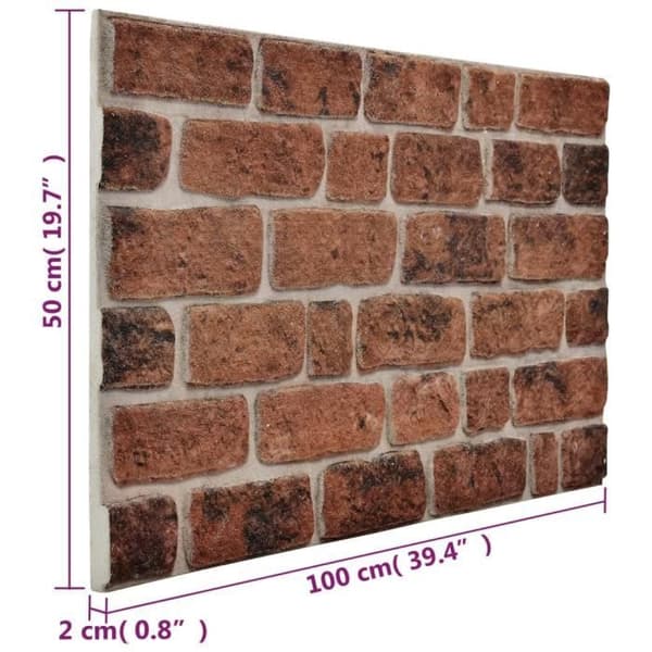 vidaXL 3D-väggpaneler Mörkbrun tegeldesign 10 st EPS 332923