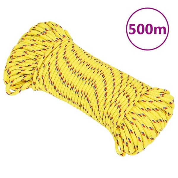 152591 vidaXL Båtrep Gul 3 mm 500 m Polypropen