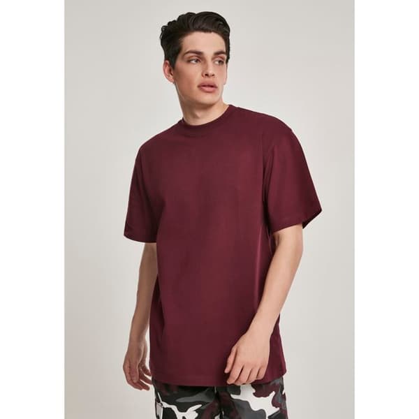 T-shirt - URBAN CLASSICS - Basic Tall - Mörkröd - 100% Bomull - Lössittande passform