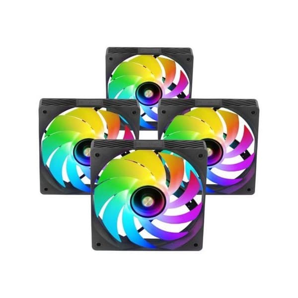 Fläktset - MARS GAMING - MF-SI4KIT - ARGB - 4 fläktar 120mm - Svart