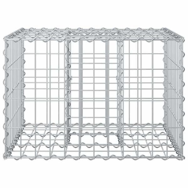 vidaXL Hög säng gabion Silver 42033317