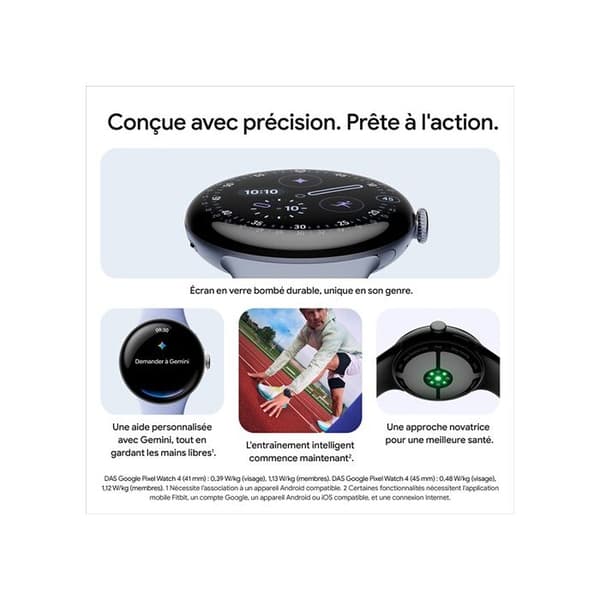 Klocka - GOOGLE - Pixel Watch 4 - 45 mm - Bluetooth - Matt svart - IP68