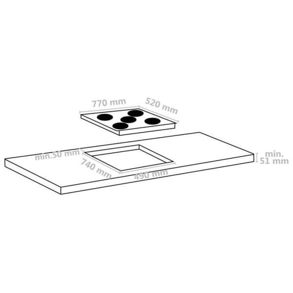 vidaXL Ceramic Hob 5 Burners Touch Control 8500 W 51440