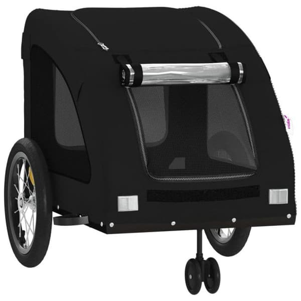 Svart cykelvagn för husdjur