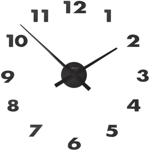 Small Hands Väggklocka - NEXTIME - Aluminium - Silver - Svarta siffror - Ø 48cm