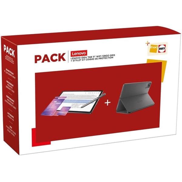 Lenovo Pack Idea Tab 11" Wi-Fi 128 GB Grå antracit + Stylus + Skyddsfodral