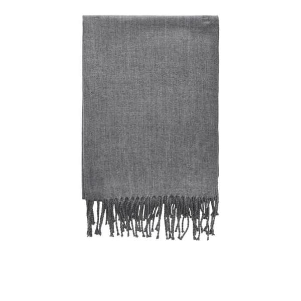 Jack & Jones Grå vävd scarf Solid Woven 182×65 cm — 100% akryl, fransar