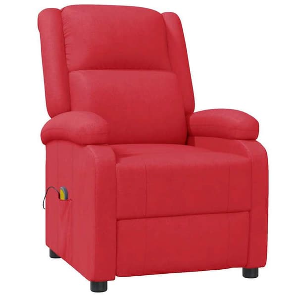 vidaXL Massagefåtölj Röd Konstläder 340167
