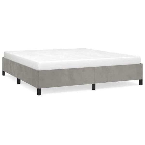 vidaXL Sängram ljusgrå 193x203 cm sammet 347360