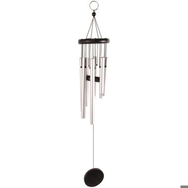 Vindspel - ESSCHERT DESIGN - 58 cm - Metallrör - Svart träskiva - Grå
