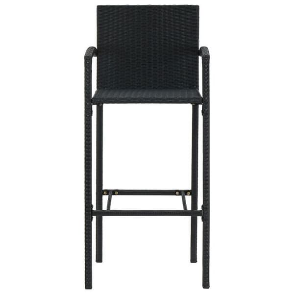 vidaXL Barstolar set om 2 svart flätad plast 362581