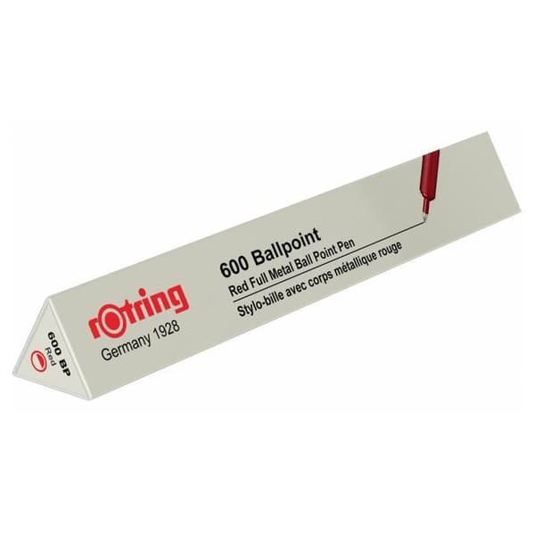 Kulspetspenna - rotring - 600 - Metallic röd - Påfyllningsbar - Medium spets