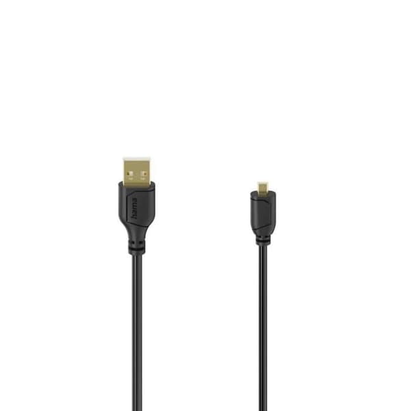 Flexi-Slim mini-USB-kabel, mini-kontakt B8, USB 2.0, 480Mbit/s, 0,75m