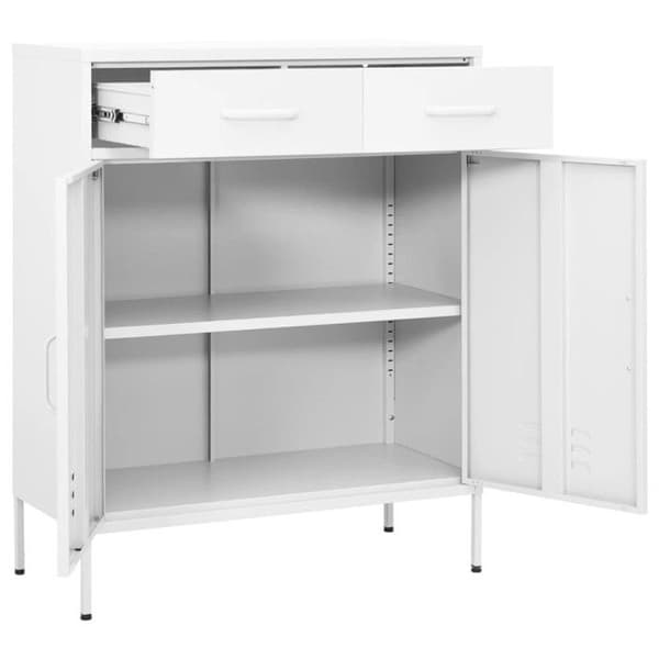 vidaXL Förvaringsskåp Vit 80x35x101,5 cm Stål