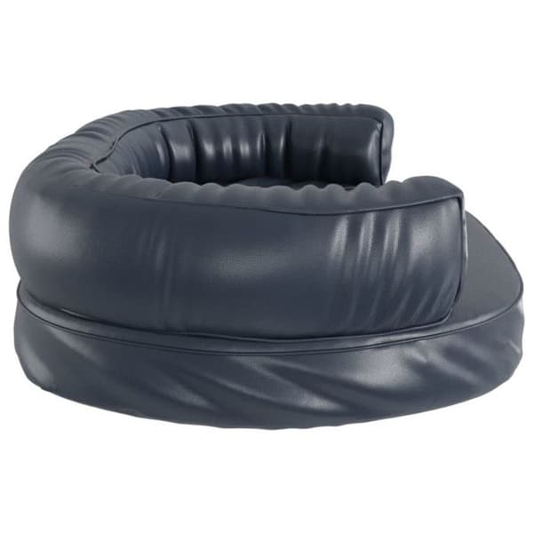 Hundsäng - Ergonomisk - Konstläder - 88x65cm - Mörkblå - Halkfri