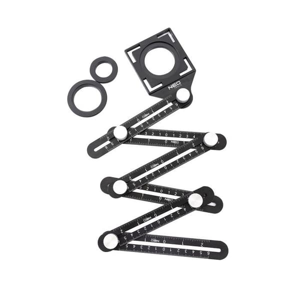 Vinkelregel - NEO - 6 armar - Aluminium - Plast ABS - Längd 0-6 cm