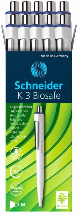 SCHNEIDER Retractable kulpenna 739 – oföränderlig blå bläck ISO 12757-2 M, 10-pack