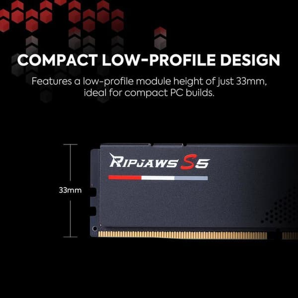 RAM DDR5 - G.Skill - RipJaws S5 - 64 Go - 6000 MHz - CL36 - Svart