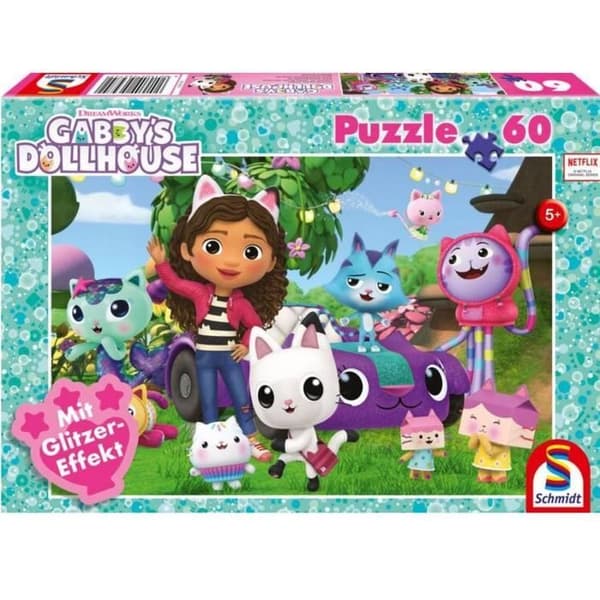 Pussel - SCHMIDT - Gabby's Dollhouse - 60 bitar - Glittrande effekt - 36,1 x 24,3 cm