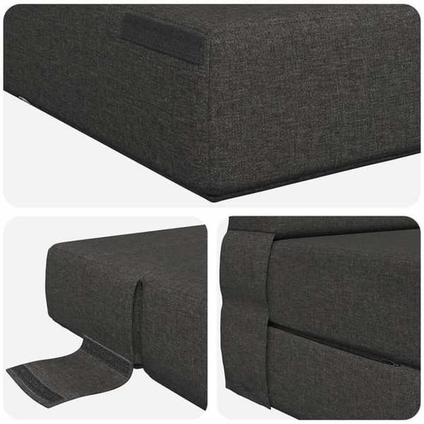 vidaXL Fällbar sängsoffa Mörkgrå 100 x 80 x 60 cm Tyg 900103