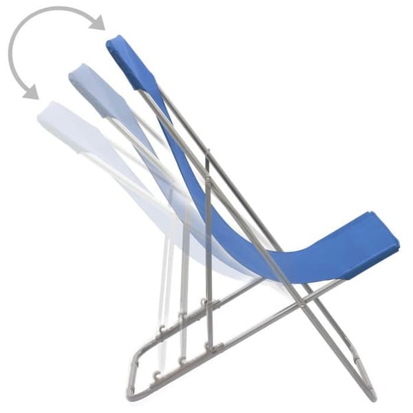 Strandstol - vidaXL - Fällbar - Pulverlackerat stål - Oxford-tyg - Set om 2