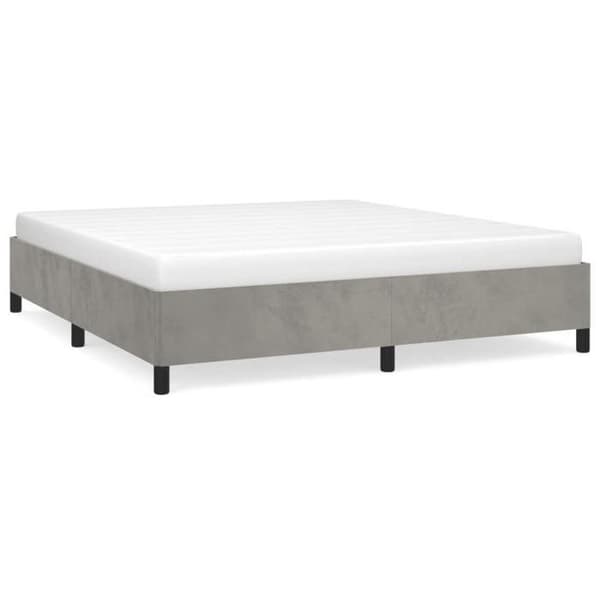 vidaXL Sängram utan madrass ljusgrå 160x200 cm sammet 347330