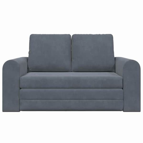Sängsoffa på golvet 2 i 1 Mörkgrå 148x71x83 cm Sammet
