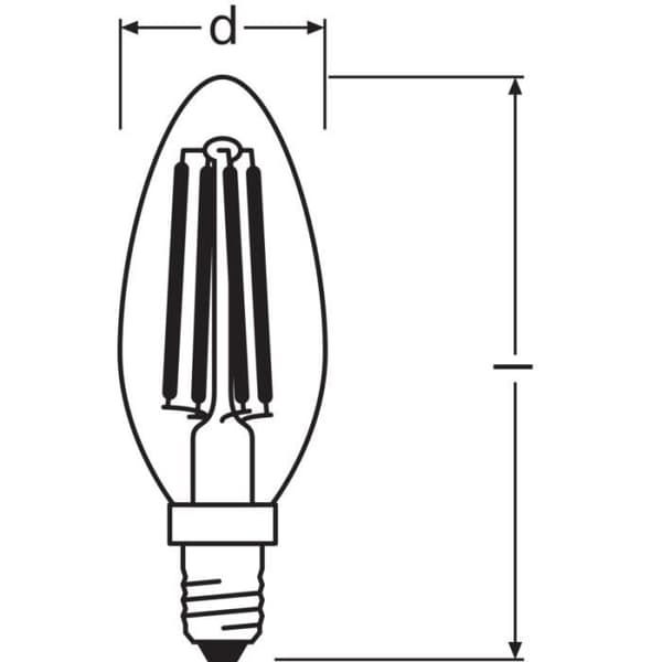 LED-lampa - OSRAM - Klassisk - E14 - 4W - 470Lm - 2700K - A+ - Inomhus
