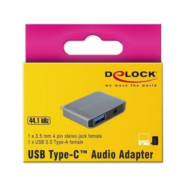 Ljudadapter - DELOCK - 63965 - USB-C - USB 3.0 - Jack 3.5 mm