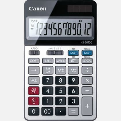 CANON Desktop-kalkylator HS-20TSC - 12 siffror - Solpanel, batteri