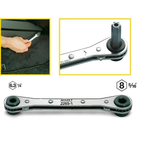 Hazet - Vändbar spärr för skruvmejselbits - 2265-1 - Förkromat stål - Längd: 140 mm