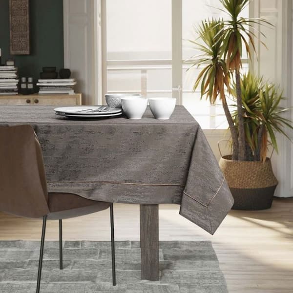 Bordduk - Vesta - 120x260 cm - brun - fläckbeständig polyester