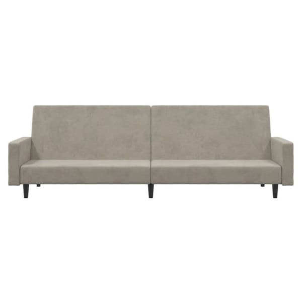 vidaXL 2-sits bäddsoffa ljusgrå sammet 375737