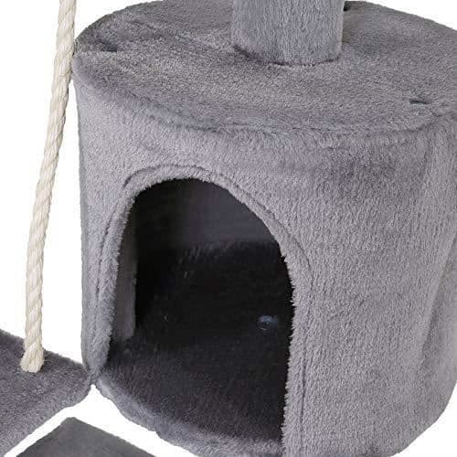 Cat Tree - dibea - Modell 112 cm - Ljusgrå - 1 håla - 3 plattformar