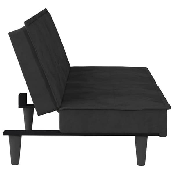 vidaXL Bäddsoffa med Mugghållare Sammetssvart 351924