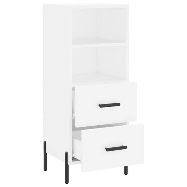 vidaXL Skänk Vit 34,5x34x90 cm Konstruerat trä 828676