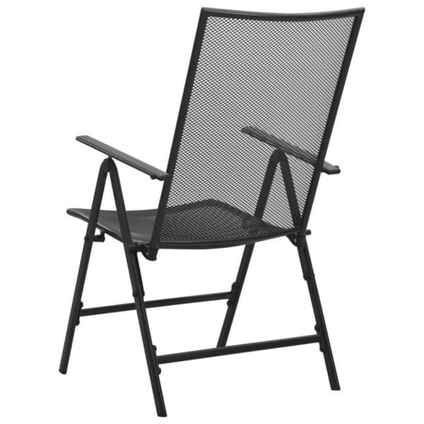 vidaXL Folding Mesh Stolar 4 st Stål Antracit