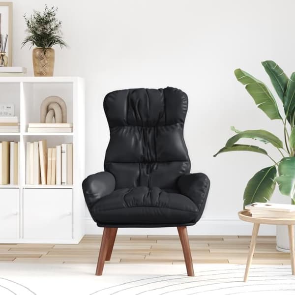 Fåtölj - Svart - Syntetiskt läder - 1 plats - Nutida design