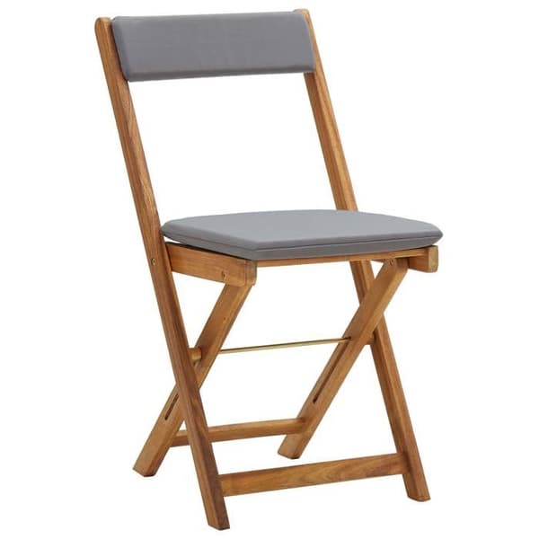 vidaXL 3-delad hopfällbar bistroset med kuddar Solid Acacia 319705
