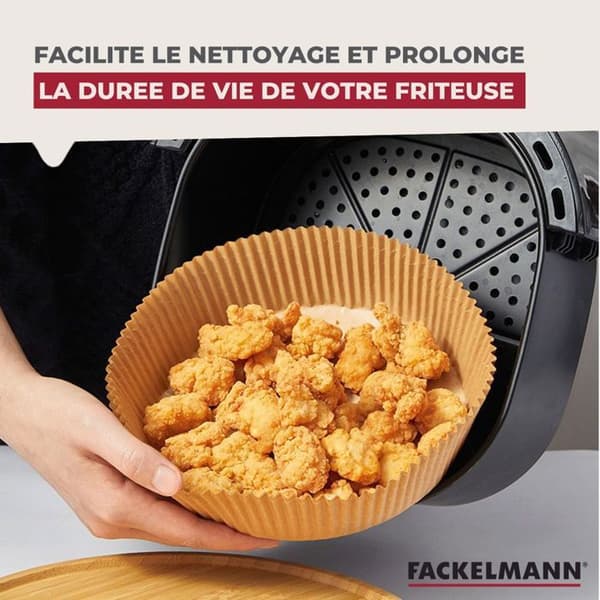 50 stycken runda klibbfria pappersformar för luftfritös 16 cm Fackelmann