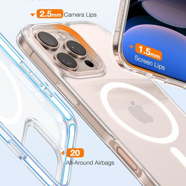 Coque Torras Diamond MagSafe Series för iPhone 16 Pro - Klar